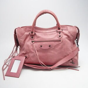 Balenciaga The City Sheepskin Bag Pink